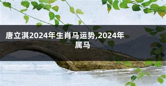唐立淇2024年生肖马运势,2024年属马