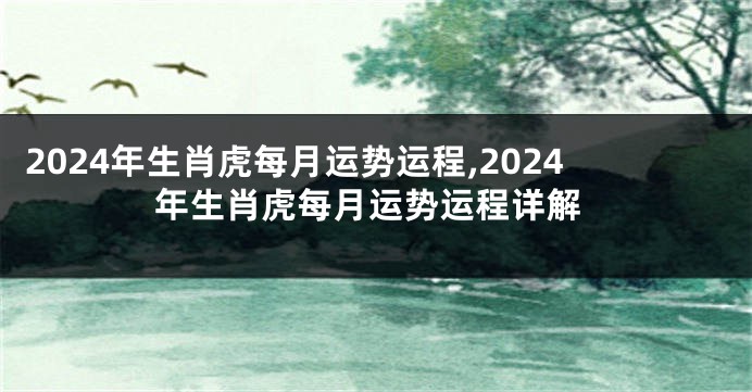 2024年生肖虎每月运势运程,2024年生肖虎每月运势运程详解