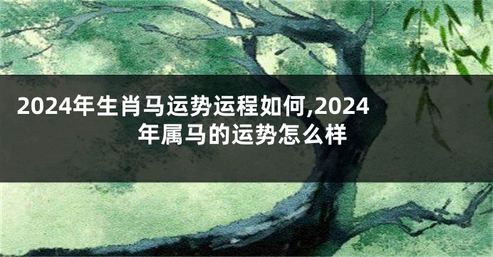 2024年生肖马运势运程如何,2024年属马的运势怎么样