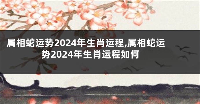 属相蛇运势2024年生肖运程,属相蛇运势2024年生肖运程如何
