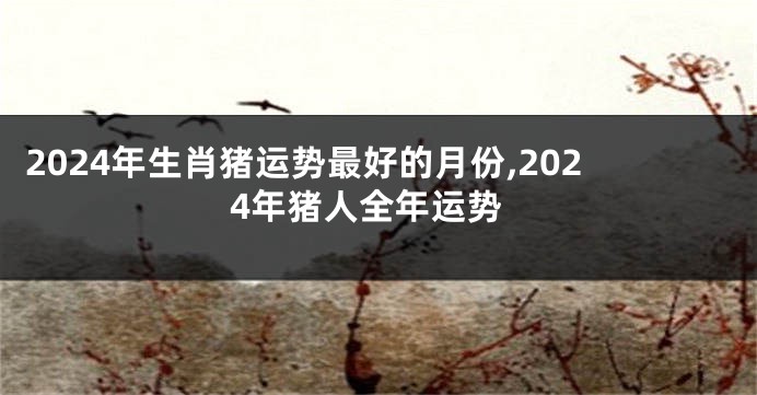 2024年生肖猪运势最好的月份,2024年猪人全年运势