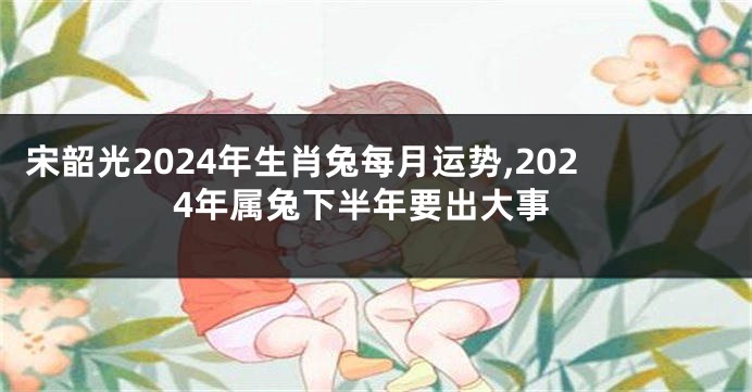 宋韶光2024年生肖兔每月运势,2024年属兔下半年要出大事