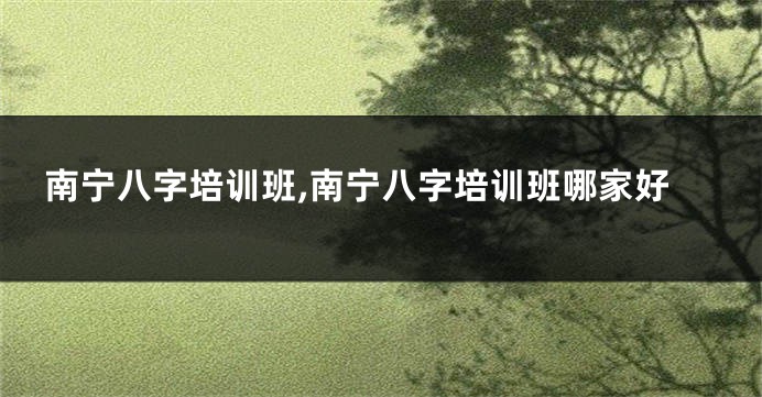 南宁八字培训班,南宁八字培训班哪家好