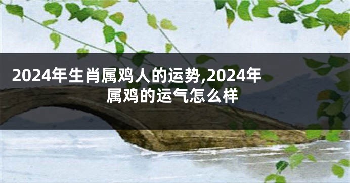 2024年生肖属鸡人的运势,2024年属鸡的运气怎么样