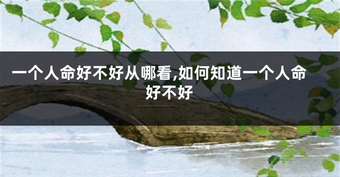 一个人命好不好从哪看,如何知道一个人命好不好