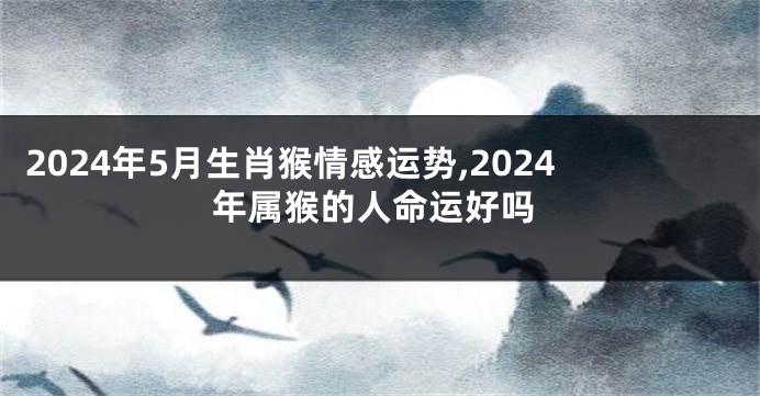 2024年5月生肖猴情感运势,2024年属猴的人命运好吗