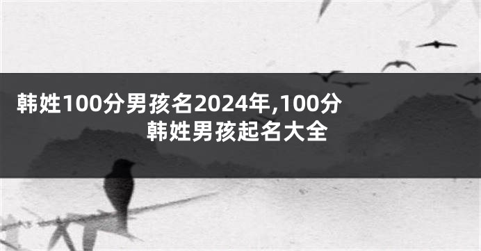 韩姓100分男孩名2024年,100分韩姓男孩起名大全