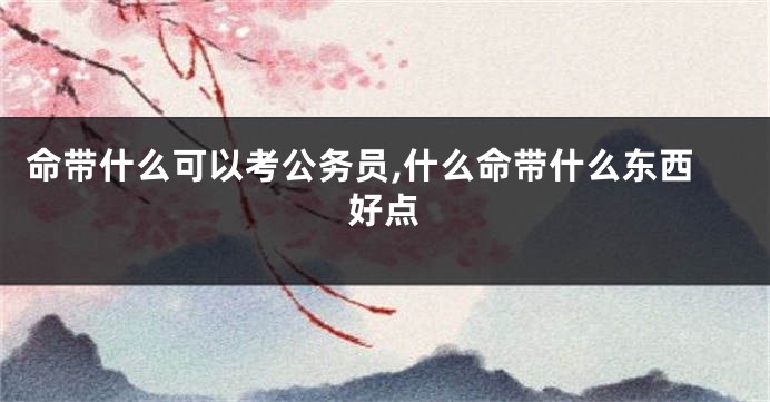命带什么可以考公务员,什么命带什么东西好点