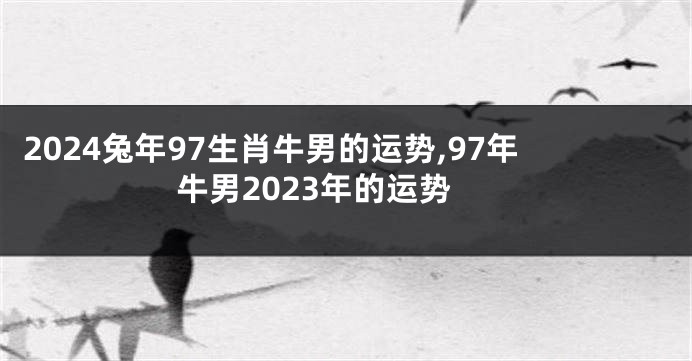 2024兔年97生肖牛男的运势,97年牛男2023年的运势