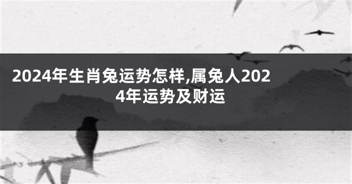 2024年生肖兔运势怎样,属兔人2024年运势及财运