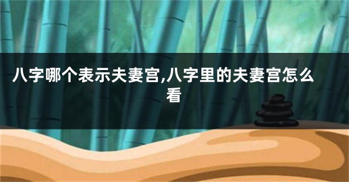 八字哪个表示夫妻宫,八字里的夫妻宫怎么看