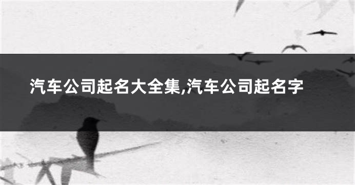 汽车公司起名大全集,汽车公司起名字