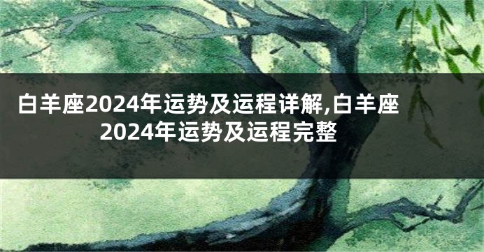 白羊座2024年运势及运程详解,白羊座2024年运势及运程完整