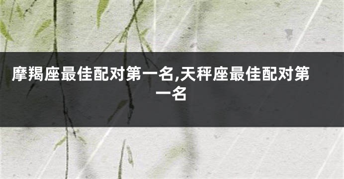 摩羯座最佳配对第一名,天秤座最佳配对第一名