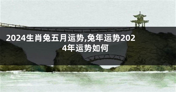 2024生肖兔五月运势,兔年运势2024年运势如何