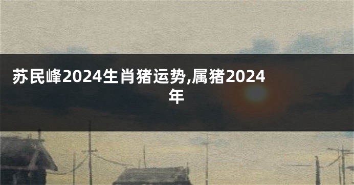 苏民峰2024生肖猪运势,属猪2024年