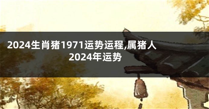 2024生肖猪1971运势运程,属猪人2024年运势