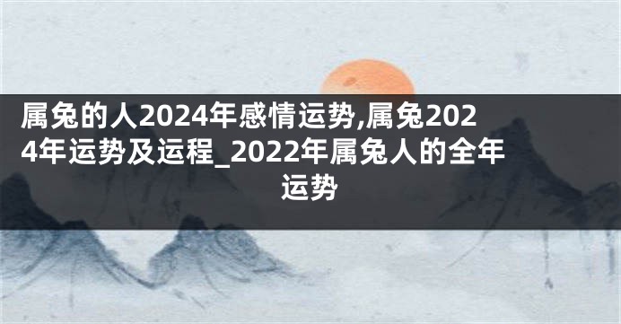 属兔的人2024年感情运势,属兔2024年运势及运程_2022年属兔人的全年运势