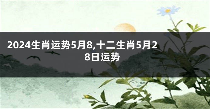 2024生肖运势5月8,十二生肖5月28日运势
