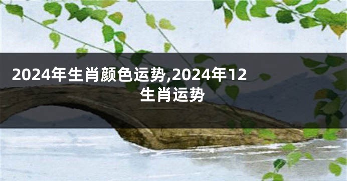 2024年生肖颜色运势,2024年12生肖运势