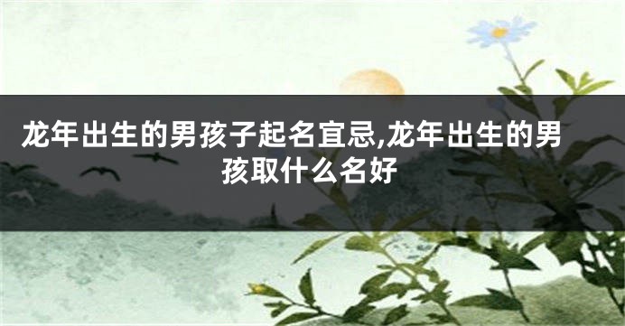 龙年出生的男孩子起名宜忌,龙年出生的男孩取什么名好