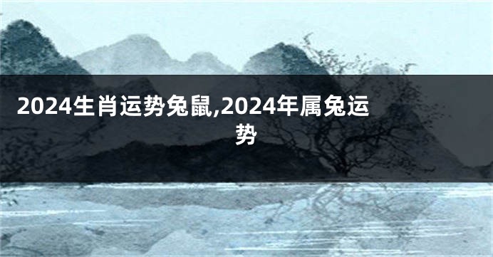 2024生肖运势兔鼠,2024年属兔运势