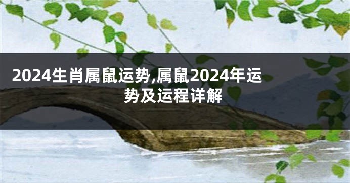2024生肖属鼠运势,属鼠2024年运势及运程详解
