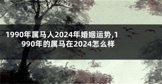 1990年属马人2024年婚姻运势,1990年的属马在2024怎么样