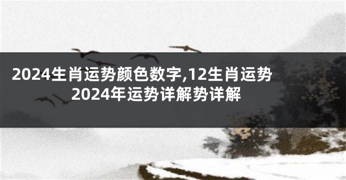 2024生肖运势颜色数字,12生肖运势2024年运势详解势详解