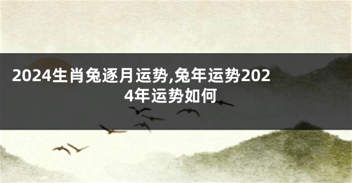 2024生肖兔逐月运势,兔年运势2024年运势如何