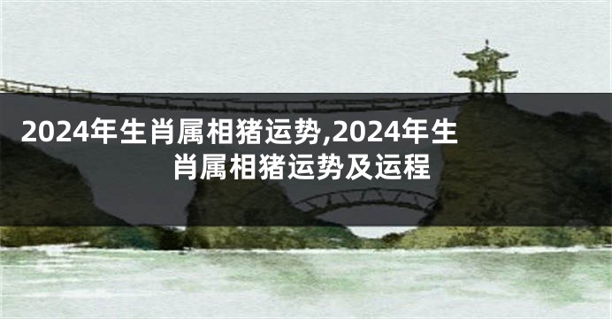 2024年生肖属相猪运势,2024年生肖属相猪运势及运程