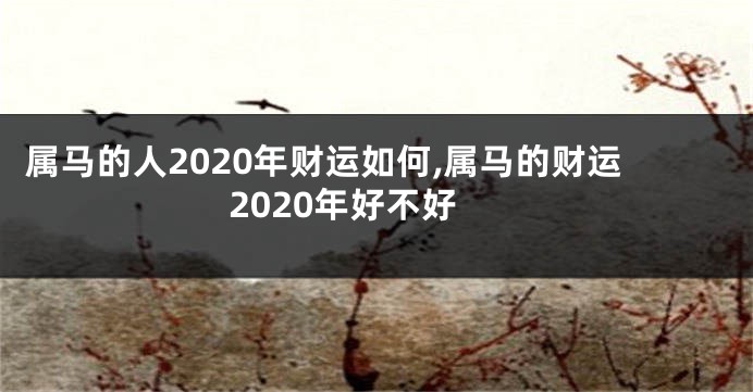 属马的人2020年财运如何,属马的财运2020年好不好