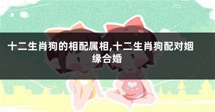 十二生肖狗的相配属相,十二生肖狗配对姻缘合婚