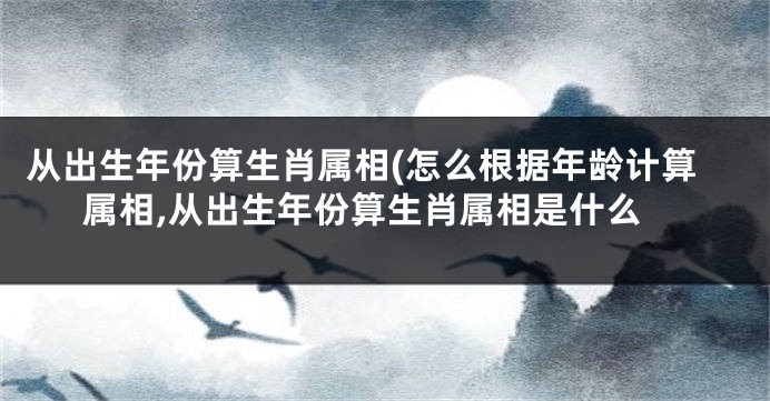 从出生年份算生肖属相(怎么根据年龄计算属相,从出生年份算生肖属相是什么