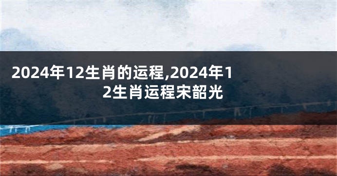 2024年12生肖的运程,2024年12生肖运程宋韶光