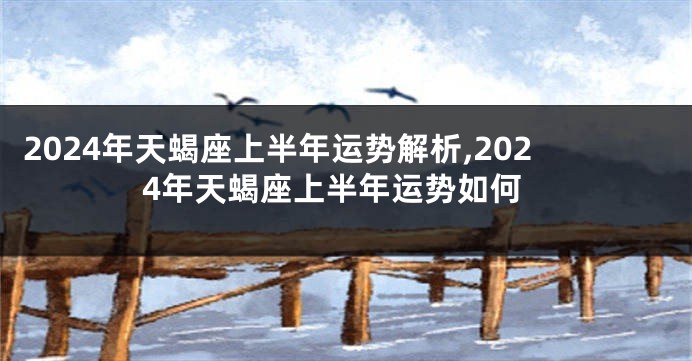 2024年天蝎座上半年运势解析,2024年天蝎座上半年运势如何