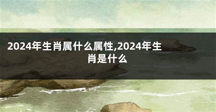 2024年生肖属什么属性,2024年生肖是什么