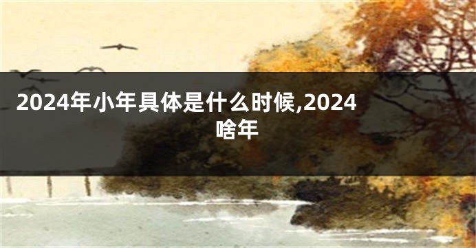 2024年小年具体是什么时候,2024啥年