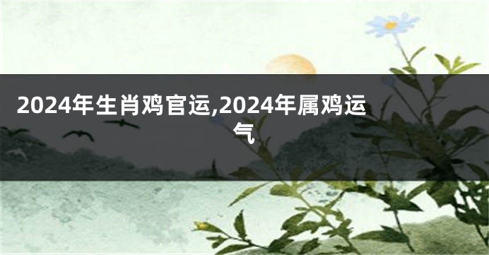 2024年生肖鸡官运,2024年属鸡运气