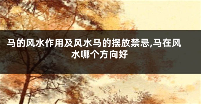 马的风水作用及风水马的摆放禁忌,马在风水哪个方向好