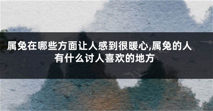 属兔在哪些方面让人感到很暖心,属兔的人有什么讨人喜欢的地方