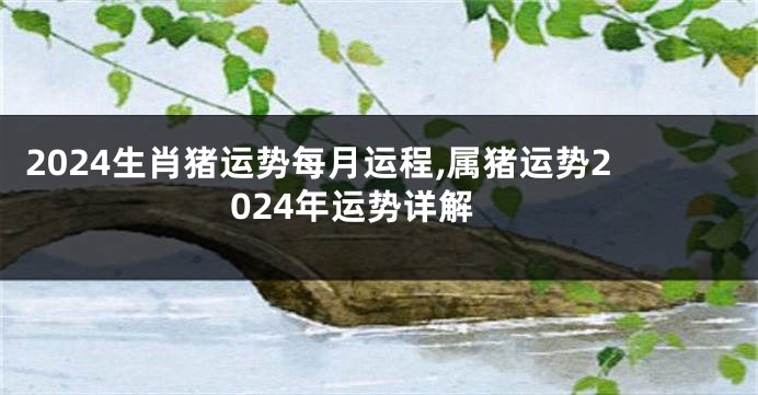 2024生肖猪运势每月运程,属猪运势2024年运势详解