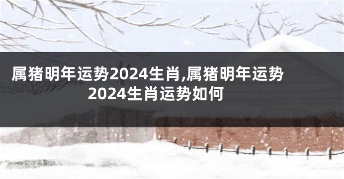 属猪明年运势2024生肖,属猪明年运势2024生肖运势如何