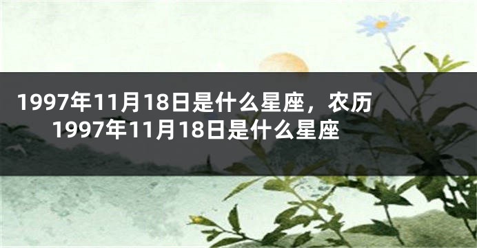 1997年11月18日是什么星座，农历1997年11月18日是什么星座