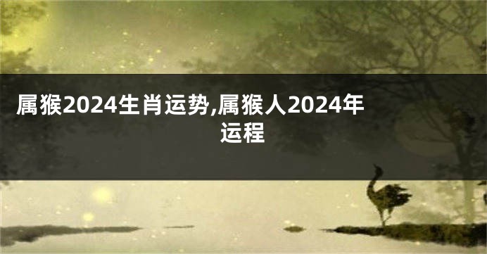 属猴2024生肖运势,属猴人2024年运程