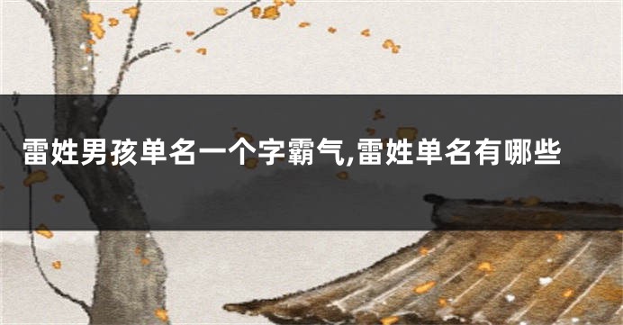雷姓男孩单名一个字霸气,雷姓单名有哪些