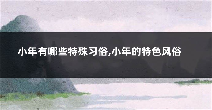 小年有哪些特殊习俗,小年的特色风俗