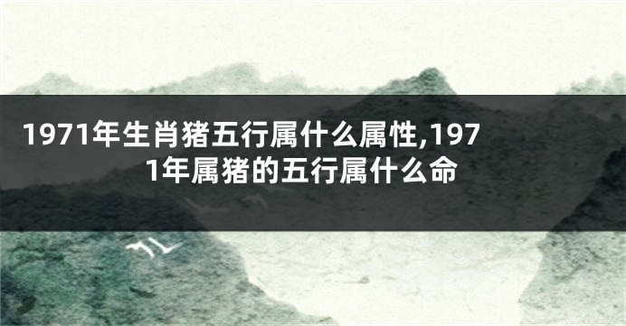 1971年生肖猪五行属什么属性,1971年属猪的五行属什么命