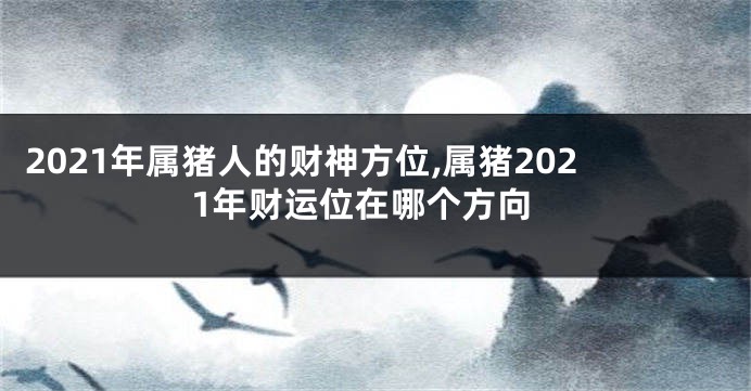 2021年属猪人的财神方位,属猪2021年财运位在哪个方向