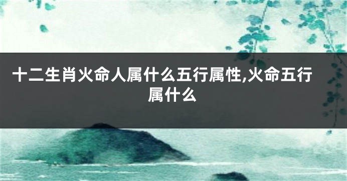 十二生肖火命人属什么五行属性,火命五行属什么